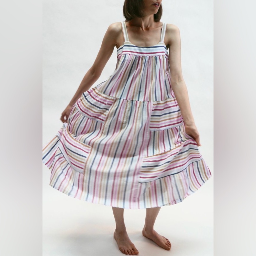 Xirena Dylan Dress, Red/White/Blue Stripes, Size xs